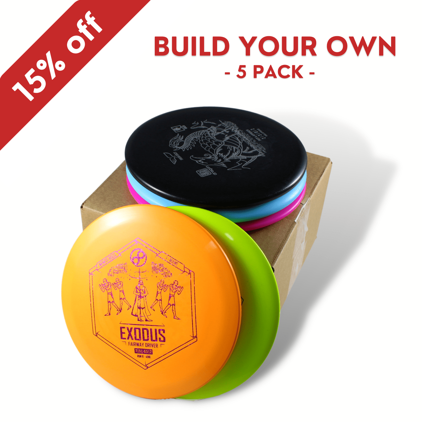 Build Your Own 5 Pack Disc Golf Discs - 15% Off